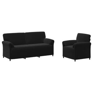 vidaXL Sofa Set 2 pcs Black Velvet