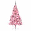 vidaXL Artificial Pre-lit Christmas Tree with 300 LEDs Pink 180 cm PVC