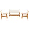 vidaXL Garden Sofa Set 4 pcs Brown 120 x 65.5 x 79 cm