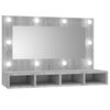 vidaXL Mirror Cabinet with LED Grey Sonoma 90x31.5x62 cm