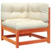 vidaXL Garden Sofas Corner with Cushions 2 pcs Wax Brown Solid Wood Pine