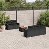 vidaXL 6 Piece Garden Sofa Set with Cushions Black Poly Rattan