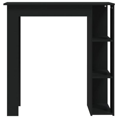 vidaXL Bar Table with Shelf Black 102x50x103.5 cm Engineered Wood
