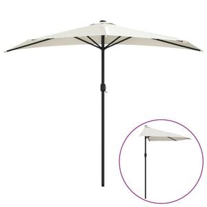 vidaXL Garden Parasol | Sand | Polyester fabric, Aluminium pole, Steel ribs