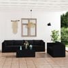 vidaXL 7 Piece Garden Lounge Set with Cushions Poly Rattan Black
