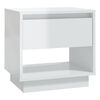 vidaXL Bedside Cabinet High Gloss White 45x34x44 cm Engineered Wood