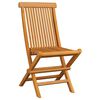 vidaXL Garden Chairs with Blue Cushions 2 pcs Solid Teak Wood