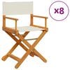 vidaXL 8 Piece Folding Chairs Cream White Fabric