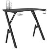 vidaXL Gaming Desk with Y Shape Legs Black 90x60x75 cm