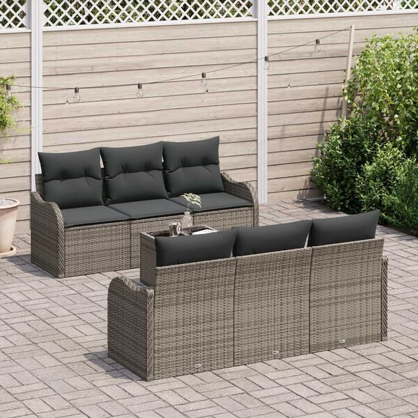 vidaXL Garden Sofa Set Grey 55 x 55 x 37 cm Poly Rattan