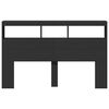 vidaXL Headboard Cabinet with LED Black 160x17x102 cm