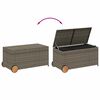 vidaXL Garden Storage Box with Wheels Grey 190L Poly Rattan