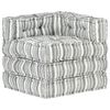 vidaXL Modular Pouffe Grey Stripe Fabric