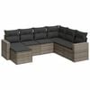 vidaXL 7 Piece Garden Sofa Set with Cushions Grey Poly Rattan
