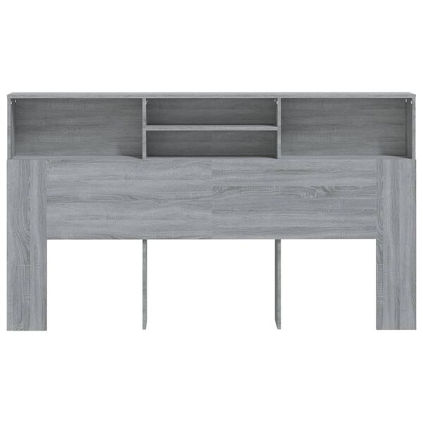 vidaXL Headboard Cabinet Grey Sonoma 180x19x103.5 cm