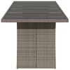 vidaXL Garden Table with Glass Top Grey 240x90x75 cm Poly Rattan