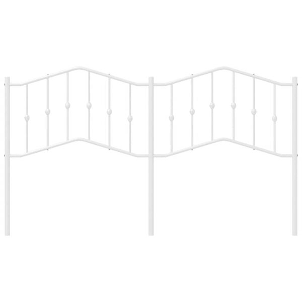 vidaXL Metal Headboard White 180 cm