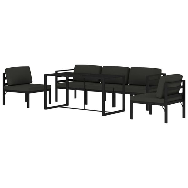 vidaXL 6 Piece Garden Lounge Set with Cushions Aluminium Anthracite