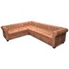 vidaXL Chesterfield Corner Sofa 6-Seater Artificial Leather Brown