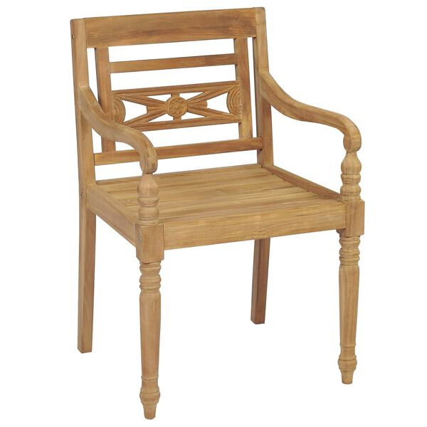 vidaXL Batavia Chairs 6 pcs Solid Teak Wood