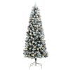 vidaXL Artificial Hinged Christmas Tree 300 LEDs & Ball Set 210 cm