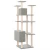 vidaXL Cat Tree with Sisal Scratching Posts Light Grey 162 cm