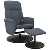 vidaXL Massage Recliner Chair with Footstool Dark Grey Velvet