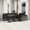 vidaXL Garden Sofa Set with Cushion 14 pcs Black Poly Rattan