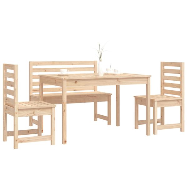 vidaXL 4 Piece Garden Dining Set Solid Wood Pine
