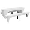 vidaXL Table Cover | Set of 3 | White | Polyester 90%, Elastane 10%