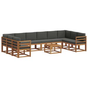 vidaXL Outdoor Sofa Set 11 pcs Natural and Anthracite