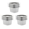 vidaXL Gastronorm Containers 12 pcs GN 1/6 100 mm Stainless Steel