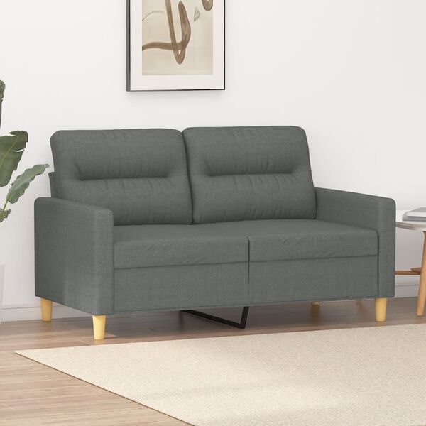 vidaXL 2-Seater Sofa Dark Grey 120 cm Fabric