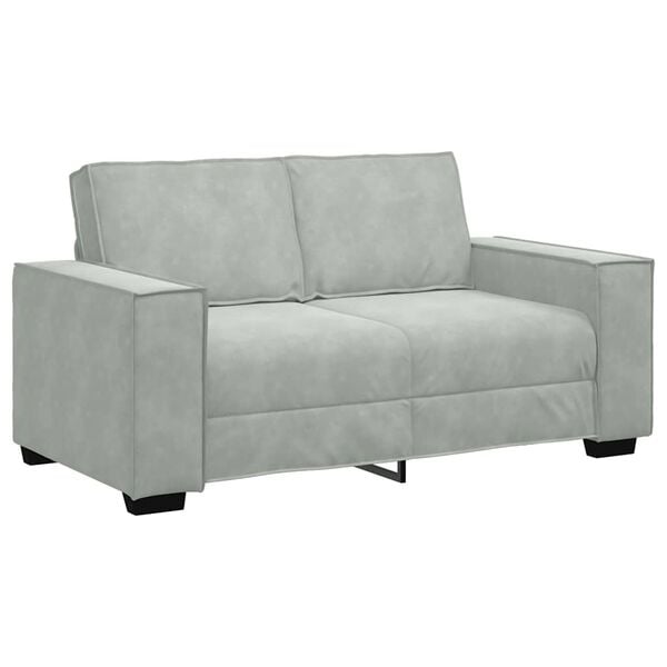 vidaXL 2-Seater Sofa Light Grey 160x78x84 cm Velvet