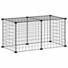 vidaXL 8-Panel Pet Cage Black 35x35 cm Steel
