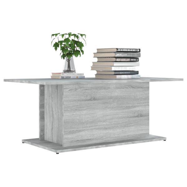 vidaXL Coffee Table Grey Sonoma 102x55.5x40 cm Engineered Wood