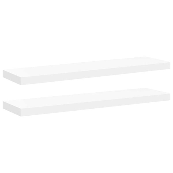 vidaXL Floating Wall Shelves 2 pcs White 90x23.5x3.8 cm MDF