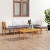 vidaXL 6 Piece Garden Lounge Set with Cushions Solid Wood Acacia