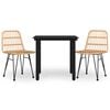 vidaXL 3 Piece Garden Dining Set Poly Rattan