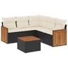 vidaXL 6 Piece Garden Sofa Set with Cushions Black Poly Rattan