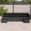 vidaXL Garden Sofa Set with Cushion 7 pcs Black Poly rattan