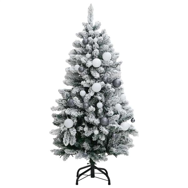 vidaXL Artificial Hinged Christmas Tree 150 LEDs & Ball Set 120 cm