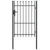 vidaXL Fence Gate Boxtel Single Door with Spike Top Steel 1x1.5 m Black