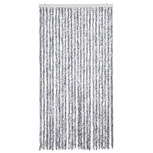 vidaXL Insect Curtain White and Grey 100x220 cm Chenille