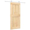 vidaXL Sliding Door Natural and White 85 x 210 cm Solid Pine Wood
