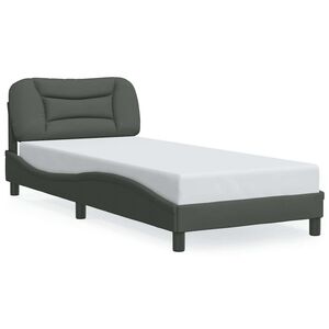 vidaXL Bed Frame without Mattress "Hvar" Dark Grey 90x190 cm Fabric