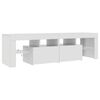 vidaXL TV Cabinet with LED Lights High Gloss White 140x36.5x40 cm