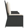 vidaXL Garden Bench with Cushion Black Poly rattan