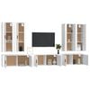 vidaXL 7 Piece TV Cabinet Set White Engineered Wood
