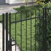 vidaXL Fence Gate Single Door with Arched Top Steel 1x1.75 m Black
